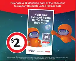 Coles Donation Card offer