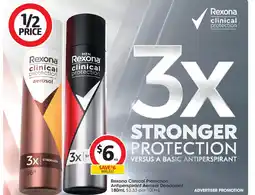 Coles Rexona Clinical Protection Antiperspirant Aerosol Deodorant offer