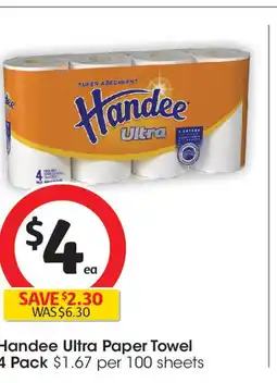 Coles Handee Ultra Paper Towel 4 Pack offer