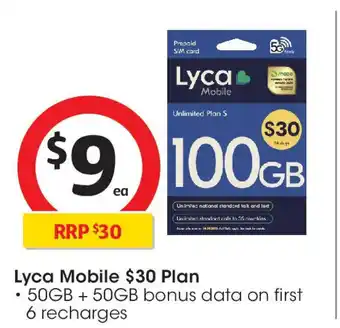 Coles Lyca Mobile $30 Plan offer