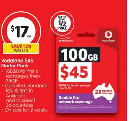 Coles Vodafone $45 Starter Pack offer