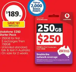 Coles Vodafone $250 Starter Pack offer