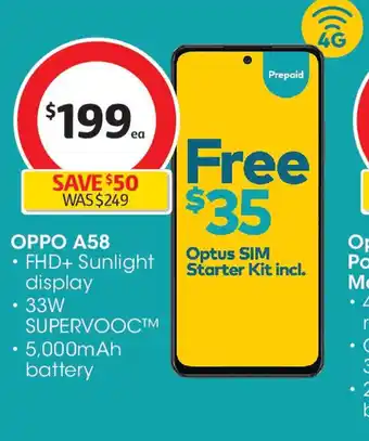 Coles Oppo A58 offer