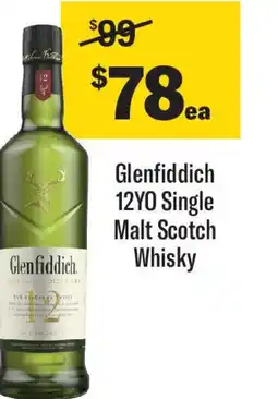 Coles Glenfiddich 12YO Single Malt Scotch Whisky offer