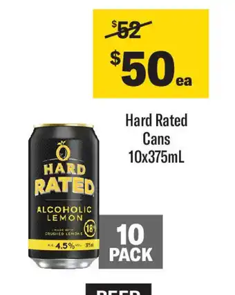 Coles Hard Rated Cans 10x375mL offer