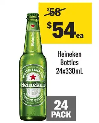 Coles Heineken Bottles 24x330mL offer