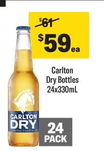 Coles Carlton Dry Bottles 24x330mL offer