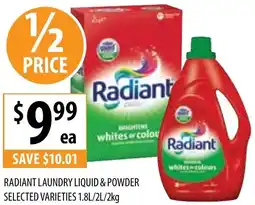 Supabarn Radiant laundry liquid & powder offer