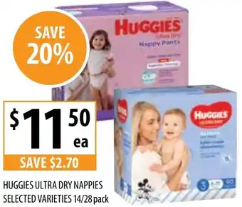 Supabarn Huggies ultra dry nappies offer