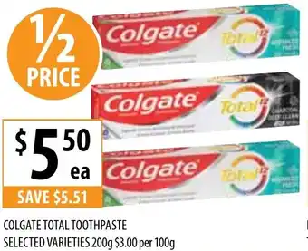 Supabarn Colgate total toothpaste offer