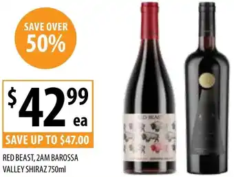 Supabarn Red beast, 2am barossa valley shiraz offer