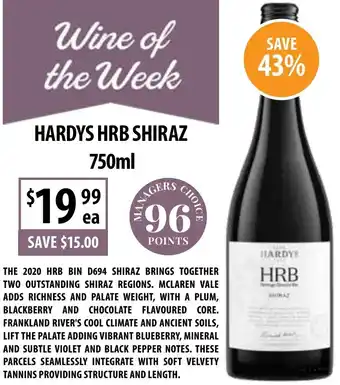 Supabarn Hardys hrb shiraz offer