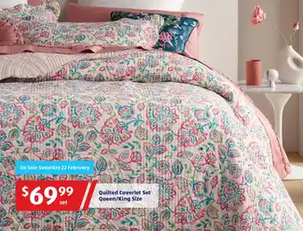 ALDI Quilted Coverlet Set Queen/King Size offer