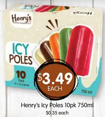 Spudshed Henry's Icy Poles offer