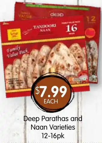 Spudshed Deep parathas and naan varieties offer