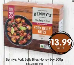 Spudshed Benny's pork belly bites honey soy offer