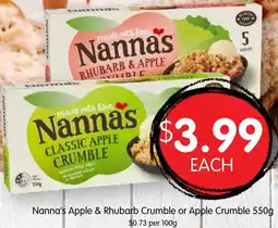 Spudshed Nanna's Apple & Rhubarb Crumble or Apple Crumble offer