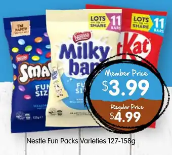 Spudshed Nestle Fun Packs offer