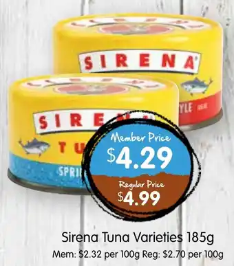 Spudshed Sirena Tuna offer