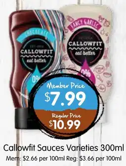 Spudshed Callowfit Sauces Varieties offer