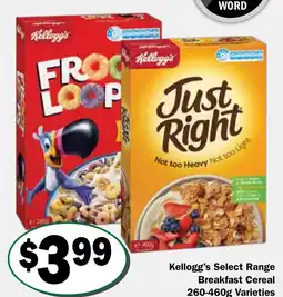 Friendly Grocer Kellogg's Select Range Breakfast Cereal offer