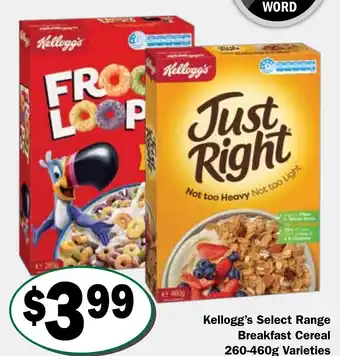 Friendly Grocer Kellogg's Select Range Breakfast Cereal offer