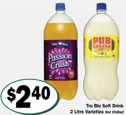 Friendly Grocer Tru Blu Soft Drink offer