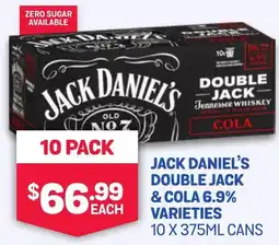 SipnSave Jack daniel's double jack & cola 6.9% offer