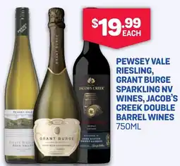 SipnSave Pewsey vale riesling, grant burge sparkling nv wines, jacob's creek double barrel wines offer