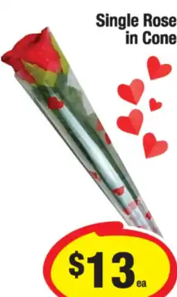 CORNETTS Single Rose in Cone offer