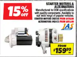 Autobarn Starter motors & alternators offer