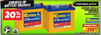 Autobarn Century ultra h performance batteries offer