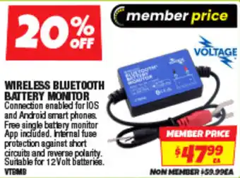 Autobarn Wireless bluetooth battery monitor offer