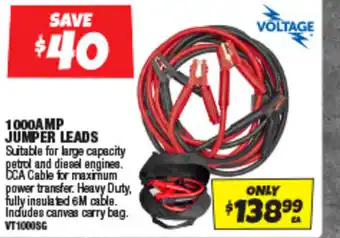 Autobarn 1000amp jumper leads offer