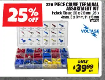 Autobarn 320 piece crimp terminal assortment kit offer