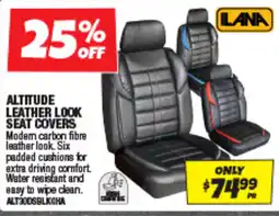 Autobarn Altitude leather look seat covers offer