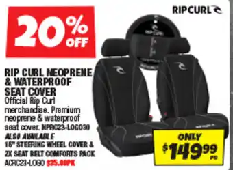 Autobarn Rip curl neoprene & waterproof seat cover offer