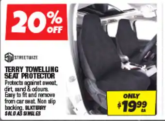 Autobarn Terry towelling seat protector offer