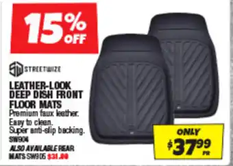 Autobarn Leather-look deep dish front floor mats offer