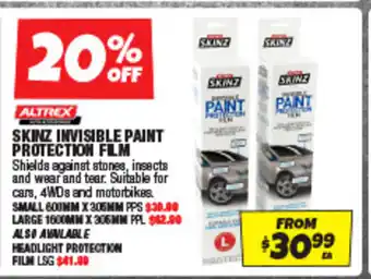 Autobarn Skinz invisible paint protection film offer