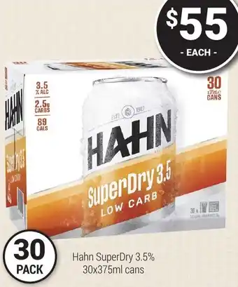 Super Cellars Hahn superdry cans offer