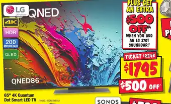 JB Hi-Fi 65" 4k quantum dot smart led tv offer