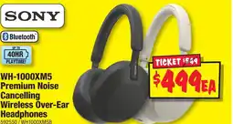 JB Hi-Fi Wh-1000xm5 premium noise cancelling wireless over-ear headphones offer