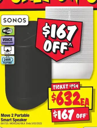 JB Hi-Fi Move 2 Portable Smart Speaker offer