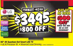 JB Hi-Fi 86" 4k quantum dot smart led tv offer