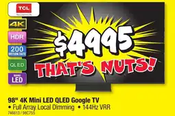 JB Hi-Fi 98" 4k mini led qled google tv offer