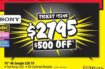 JB Hi-Fi 75" 4K Google LED TV offer