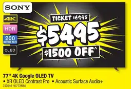 JB Hi-Fi 77" 4k google oled tv offer