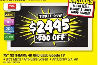 JB Hi-Fi 75" nxtframe 4k uhd qled google tv offer