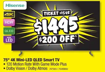 JB Hi-Fi 75" 4k mini-led qled smart tv offer